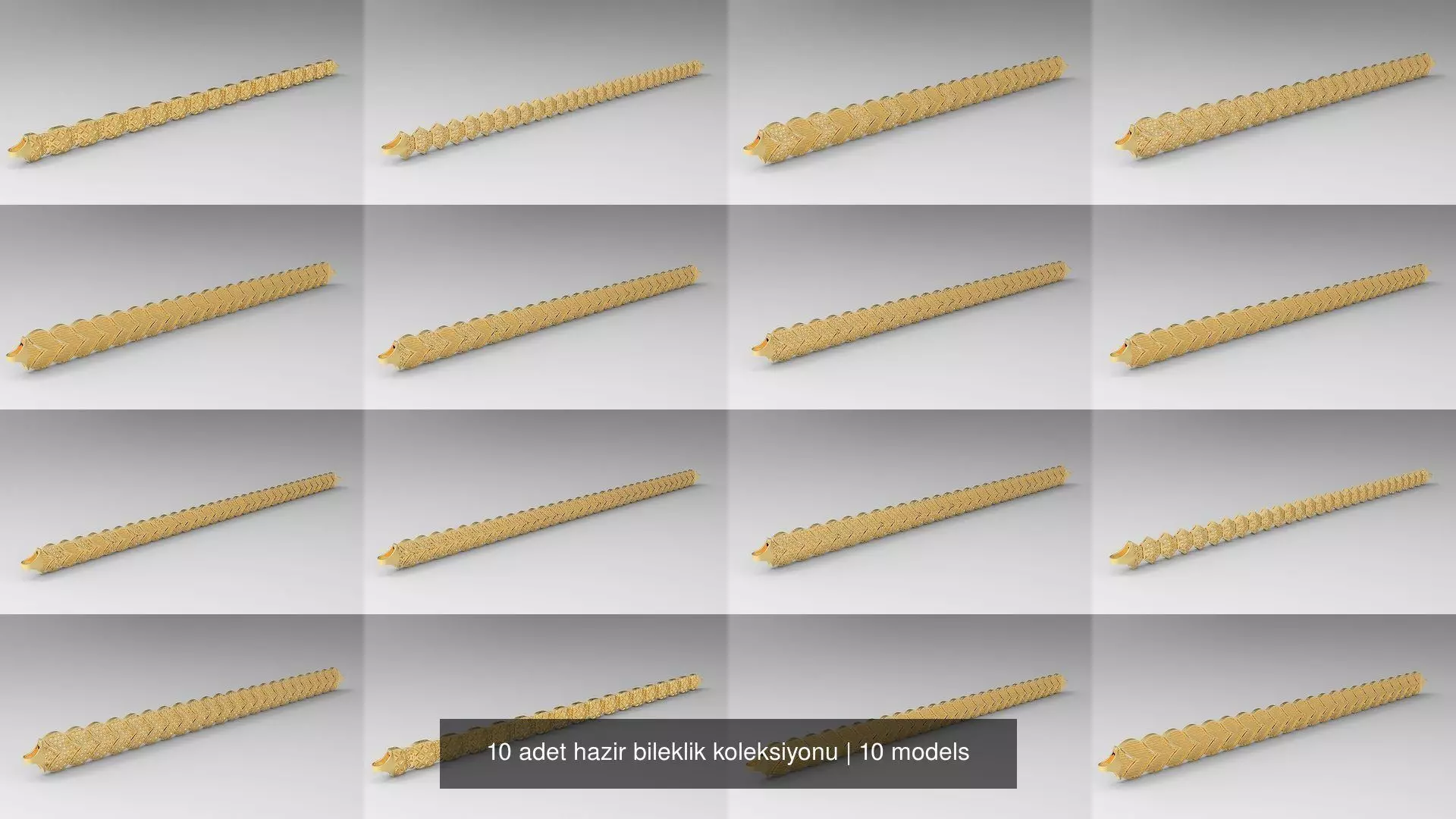 10 adet hazir bileklik koleksiyonu 3D Model Collection_0