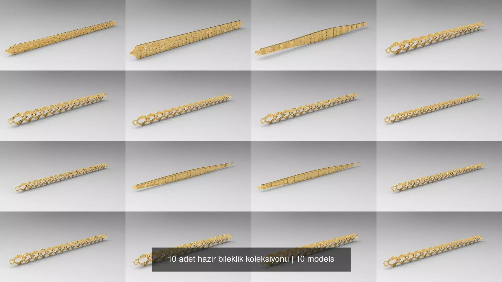 10 adet hazir bileklik koleksiyonu 3D Model Collection_0
