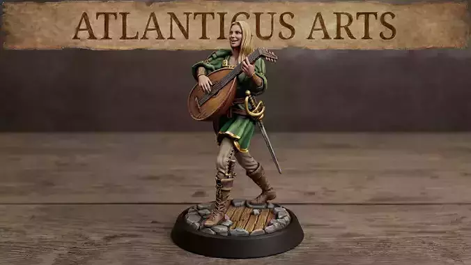 Female Elf Bard - Isolde Nightstring - Lute
