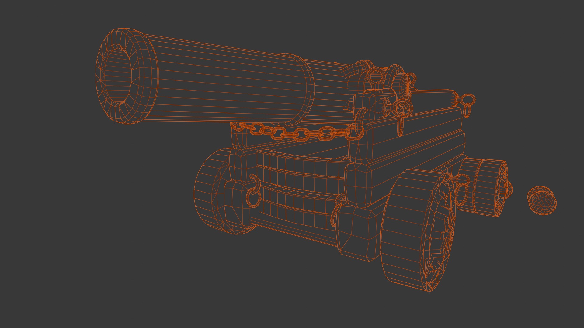 Old cannon 2   Low-poly 3D model_6