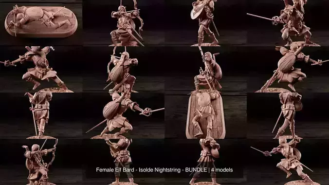 Female Elf Bard - Isolde Nightstring - BUNDLE