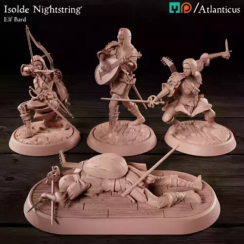 Female Elf Bard - Isolde Nightstring - BUNDLE 3D Model Collection