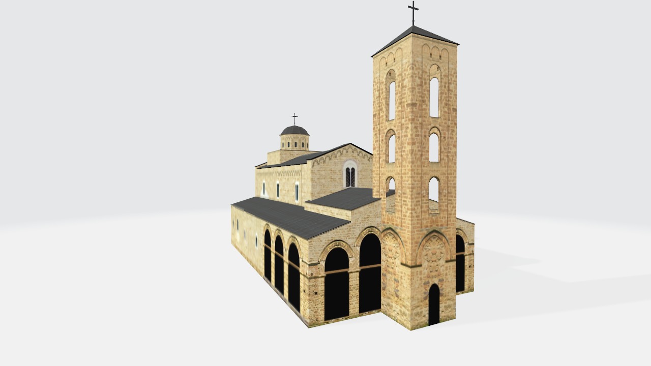 Landmark building Low-poly 3D model_4