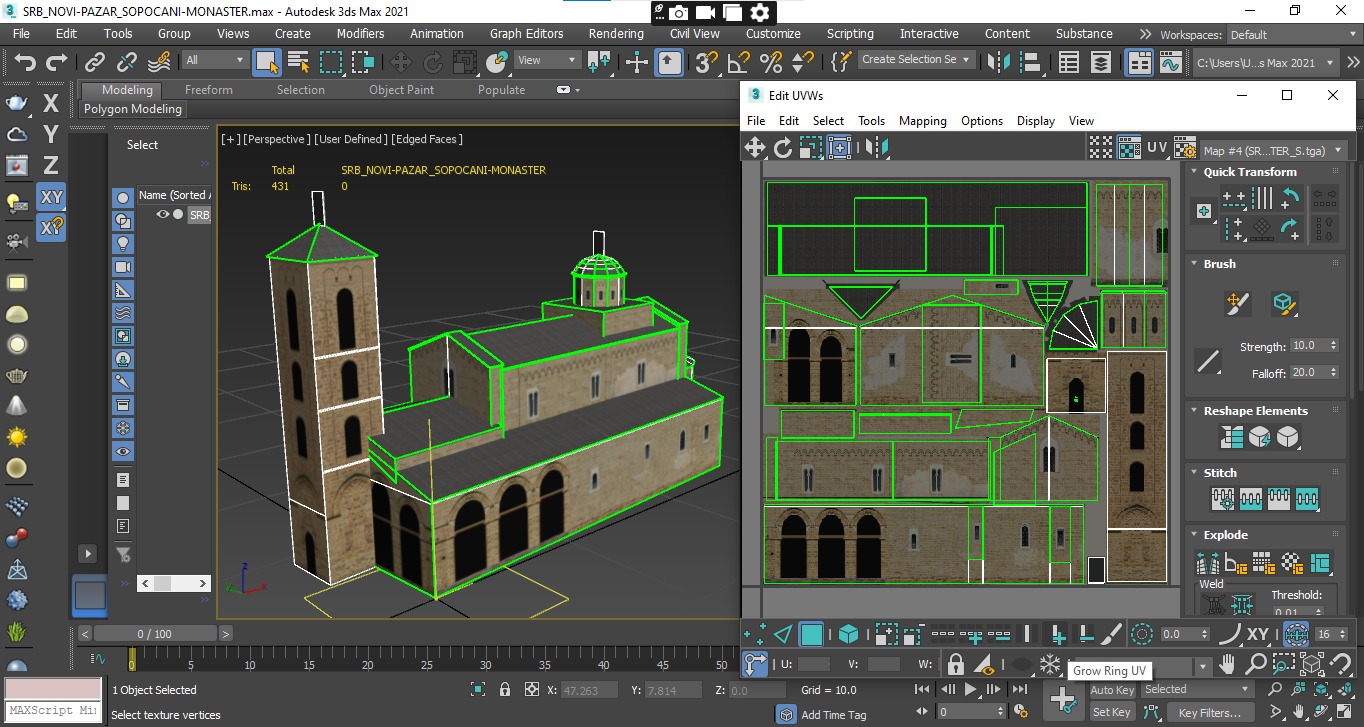 Landmark building Low-poly 3D model_13