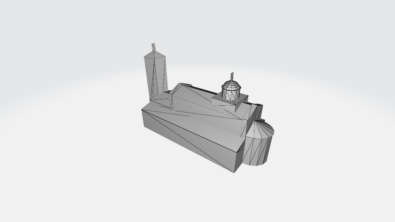 Landmark building Low-poly 3D model_11