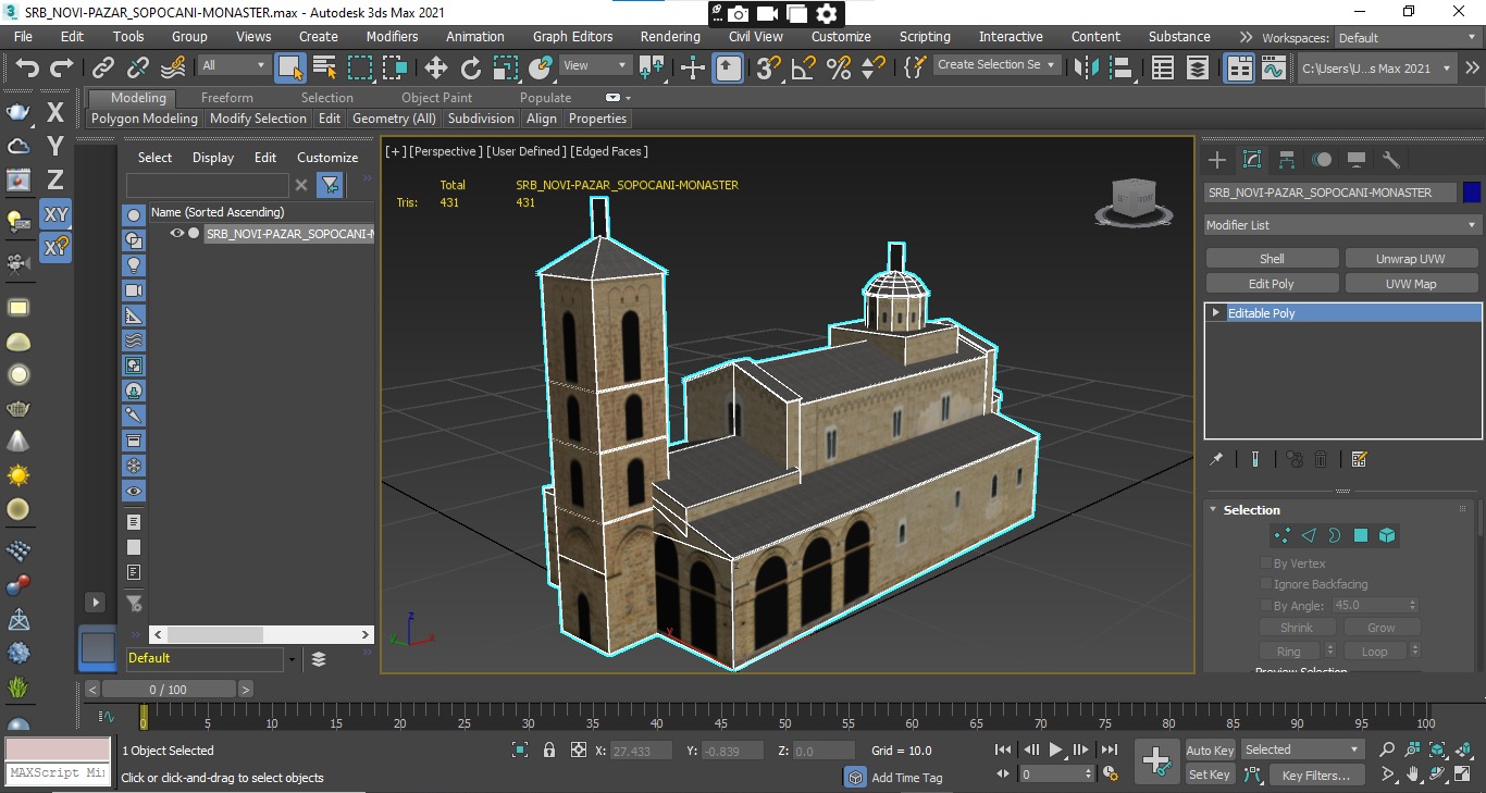 Landmark building Low-poly 3D model_12
