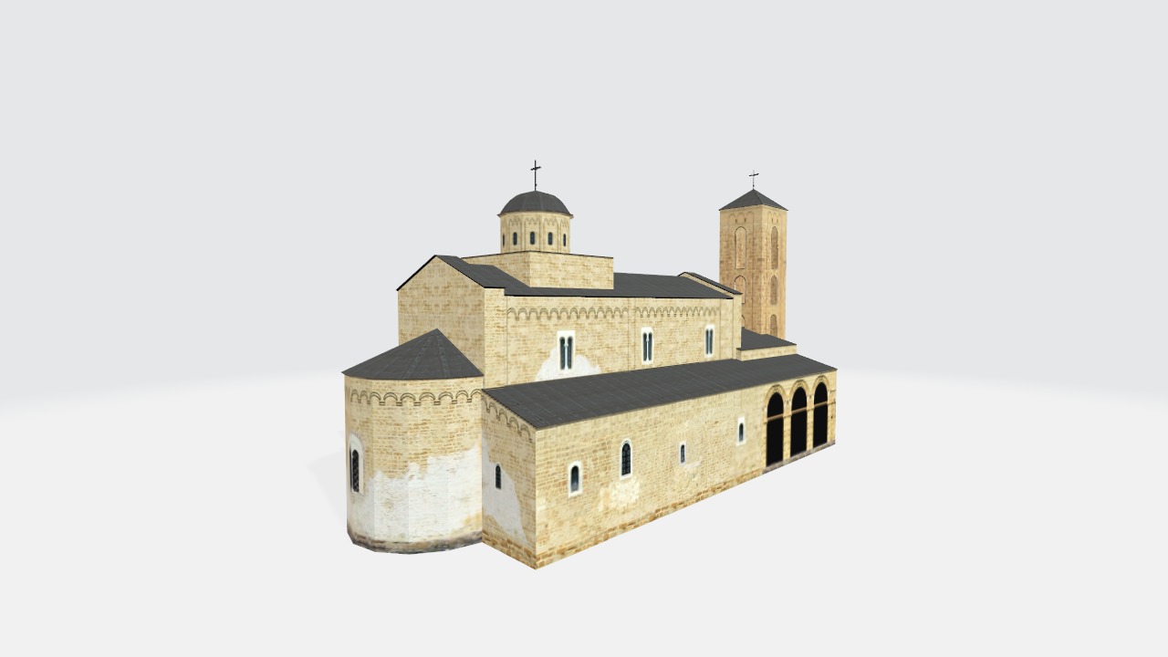 Landmark building Low-poly 3D model_2