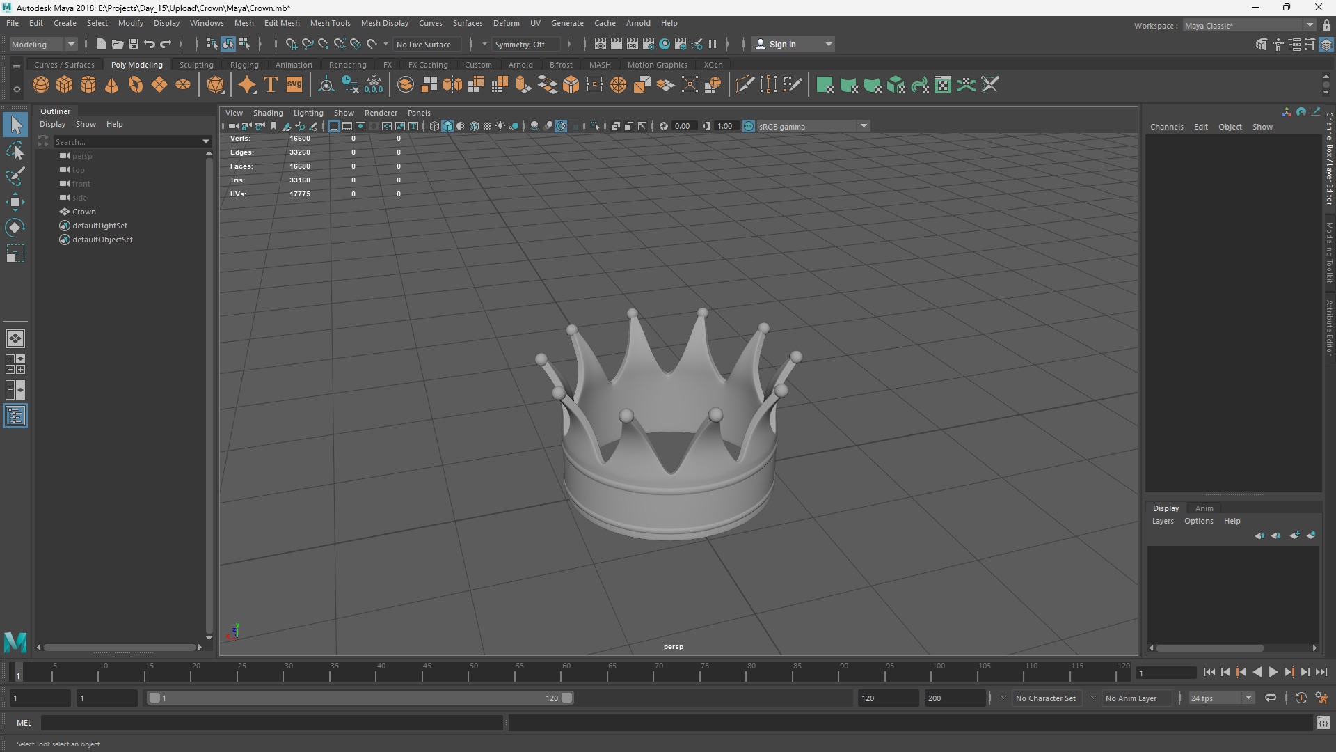 Crown Low-poly 3D model_6