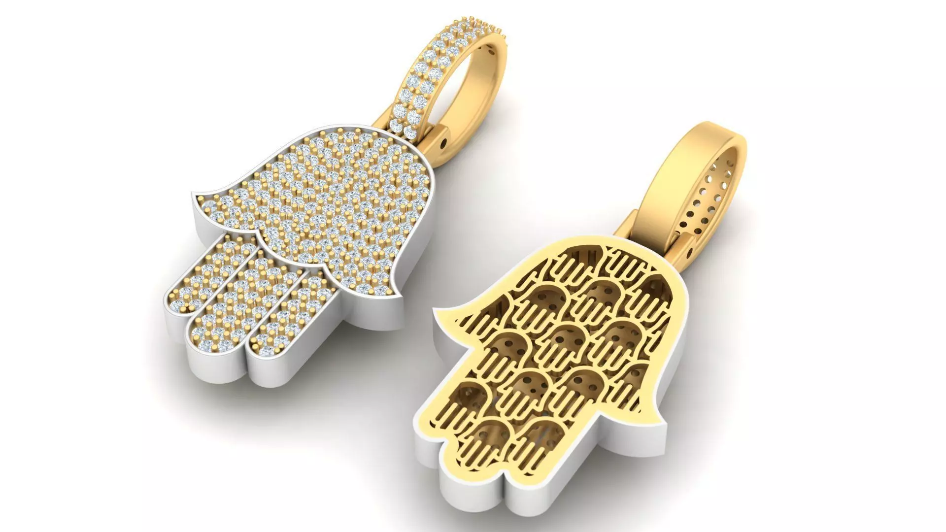 The Hamsa hand pendant 3D print model_0