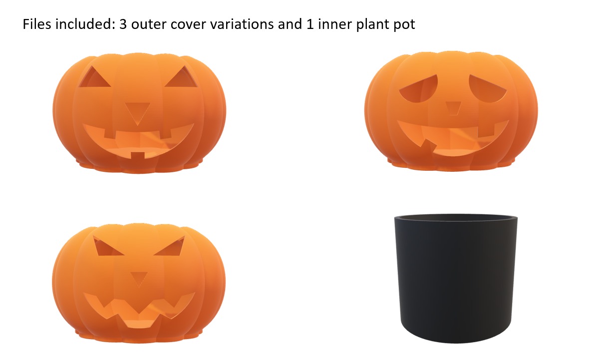 Halloween Pumpkin Planter 3D print model_3