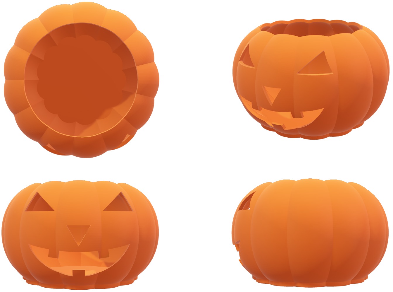 Halloween Pumpkin Planter 3D print model_1