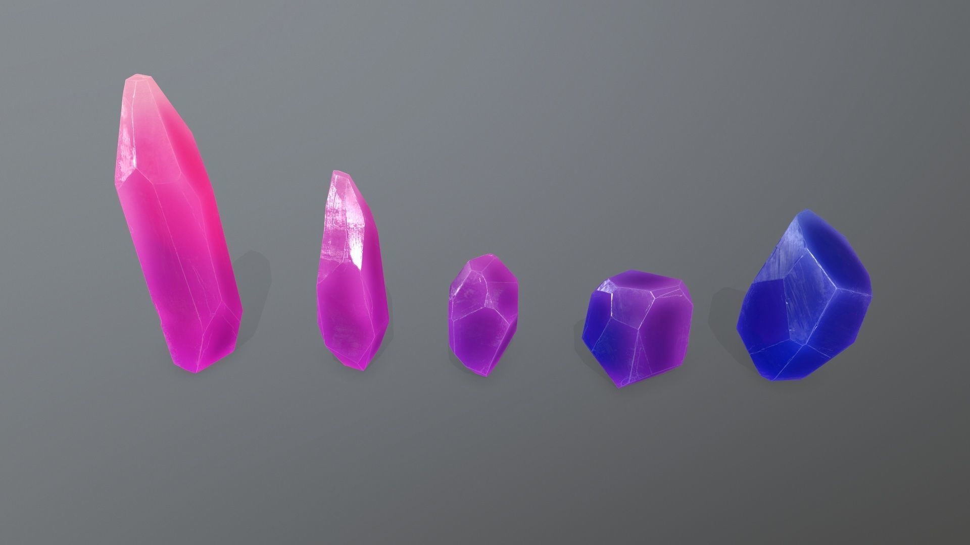 Crystal Set Low-poly 3D model_7