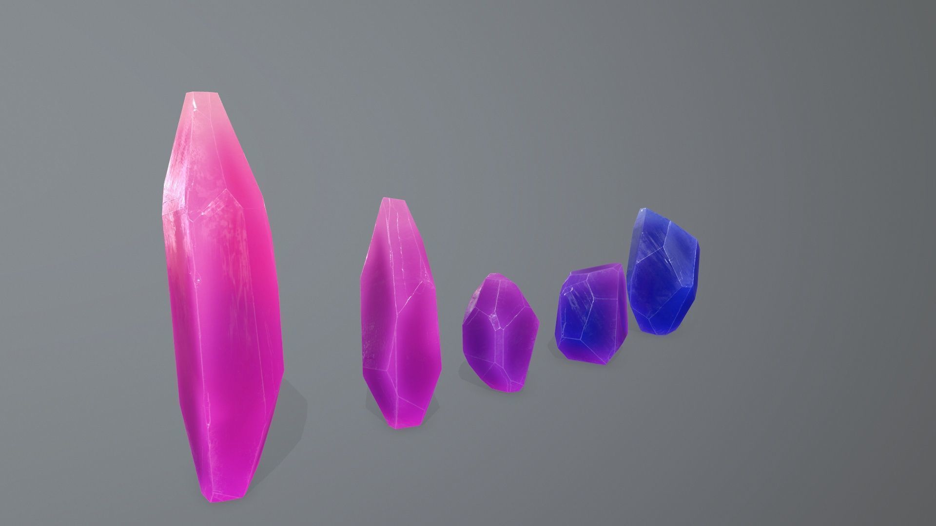 Crystal Set Low-poly 3D model_3