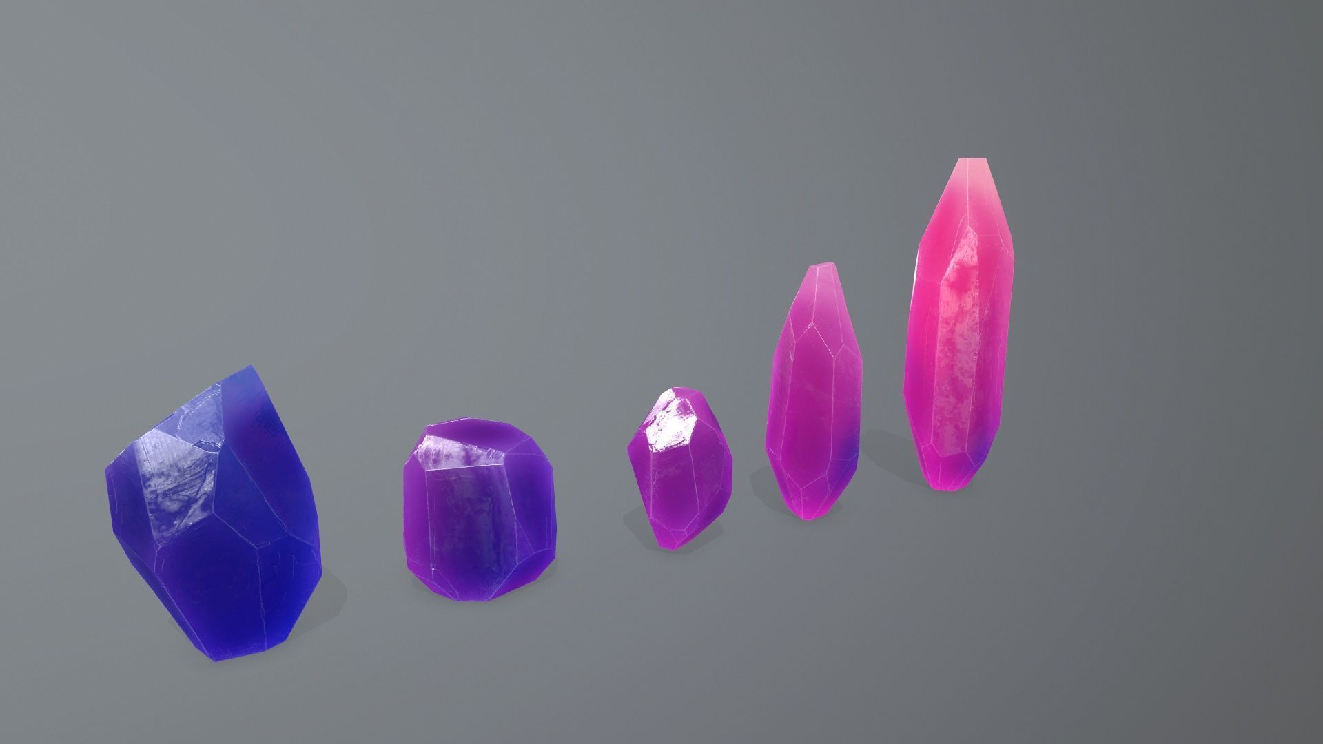 Crystal Set Low-poly 3D model_6