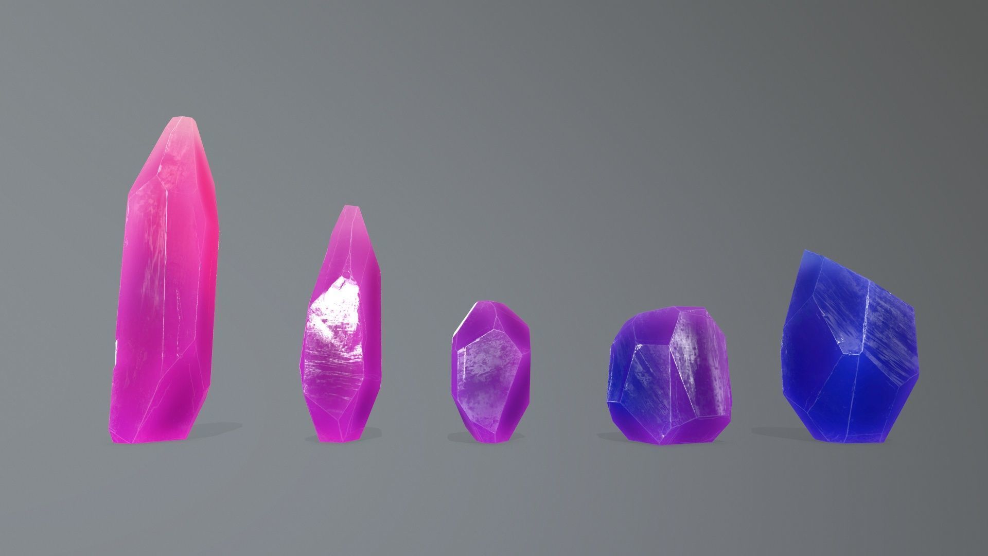 Crystal Set Low-poly 3D model_8