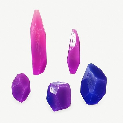 Crystal Set Low-poly 3D model
