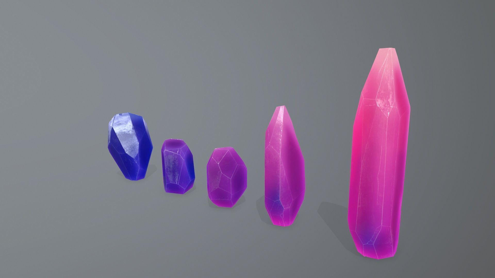 Crystal Set Low-poly 3D model_5