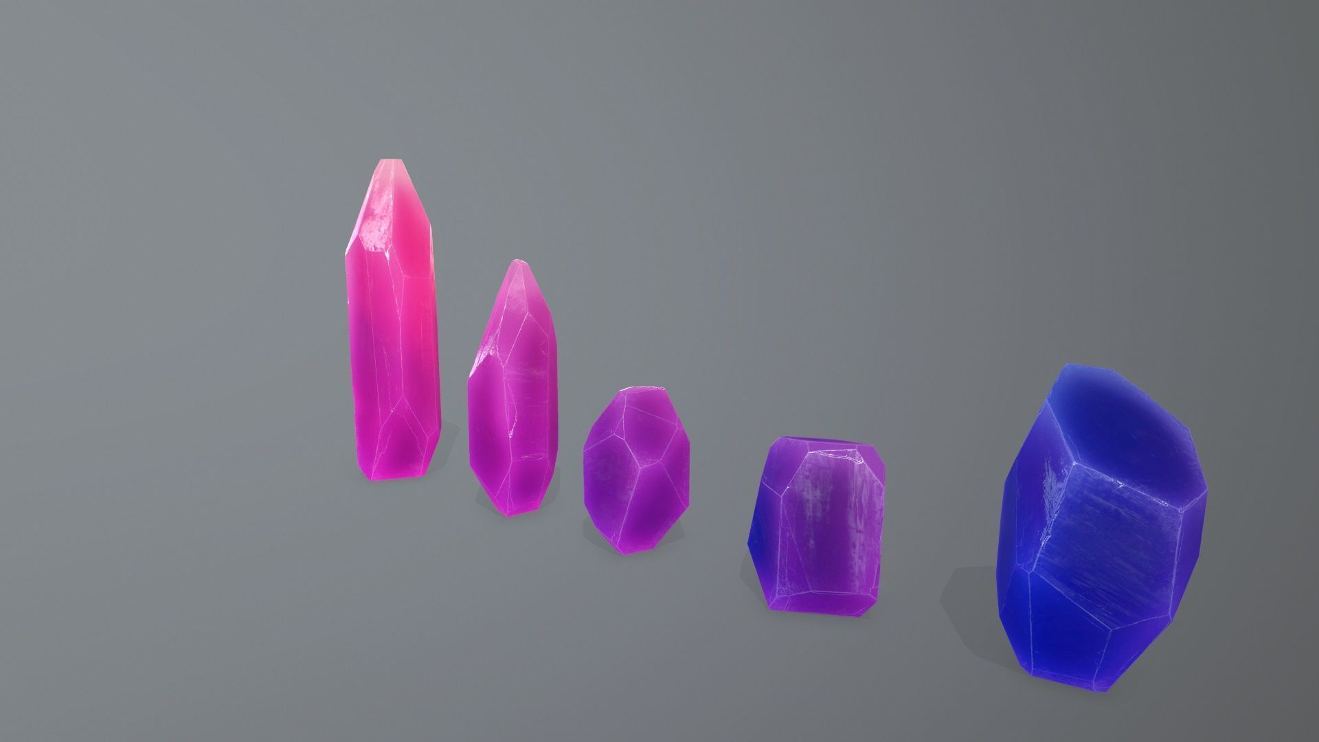 Crystal Set Low-poly 3D model_4
