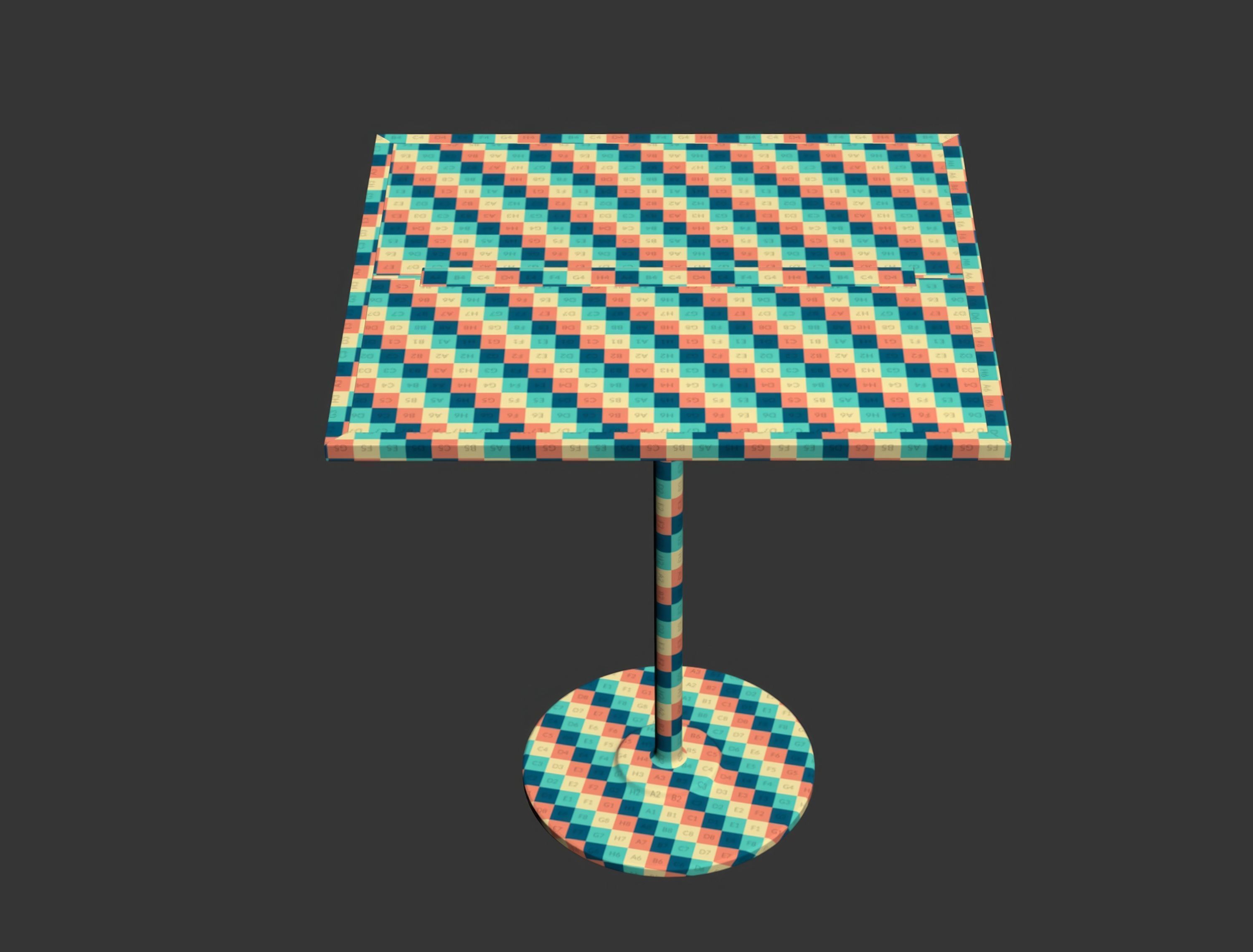 Flossy restaurant rectangle table  3D model_9