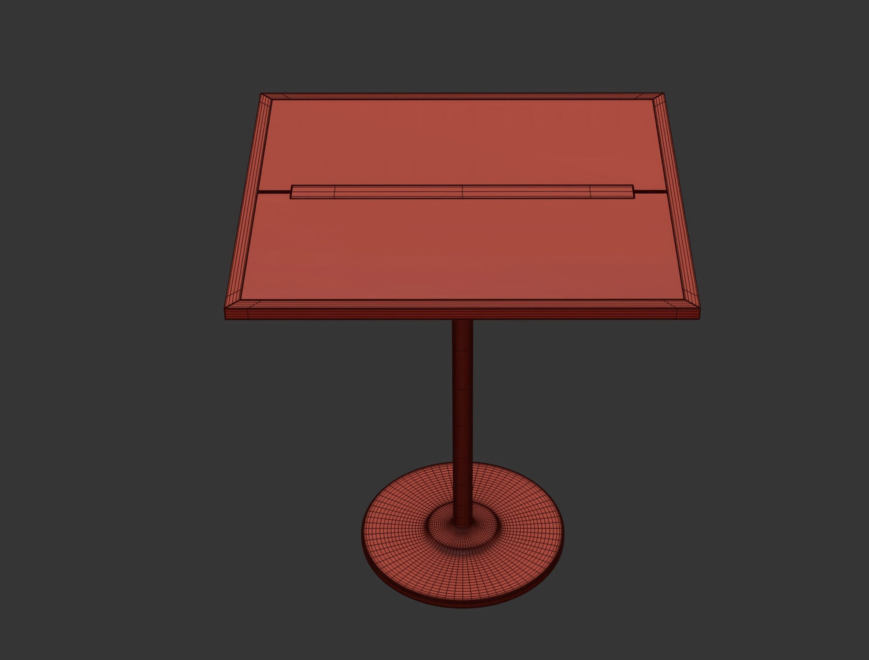 Flossy restaurant rectangle table  3D model_8