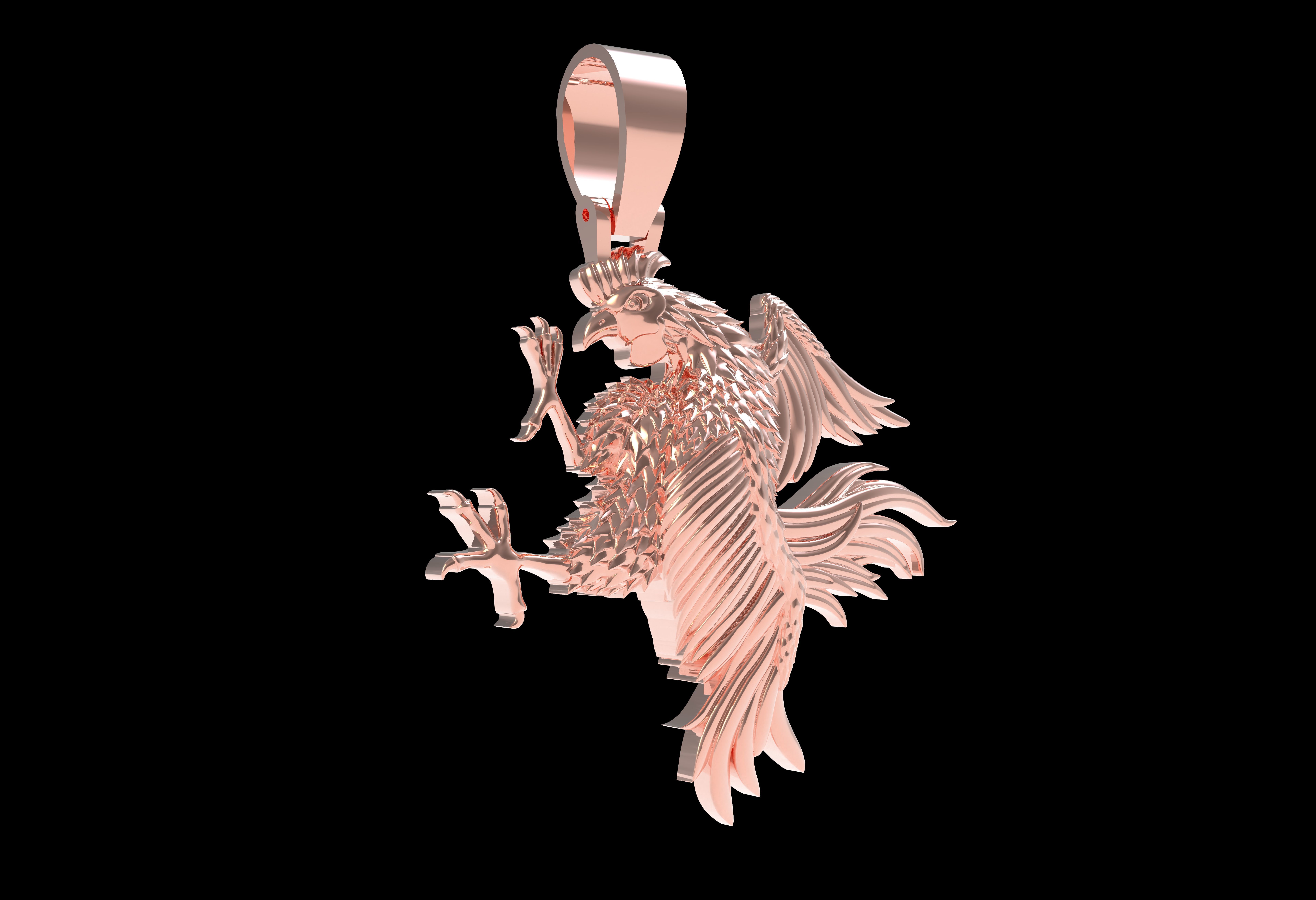 Rooster Pendant 3D print model_23