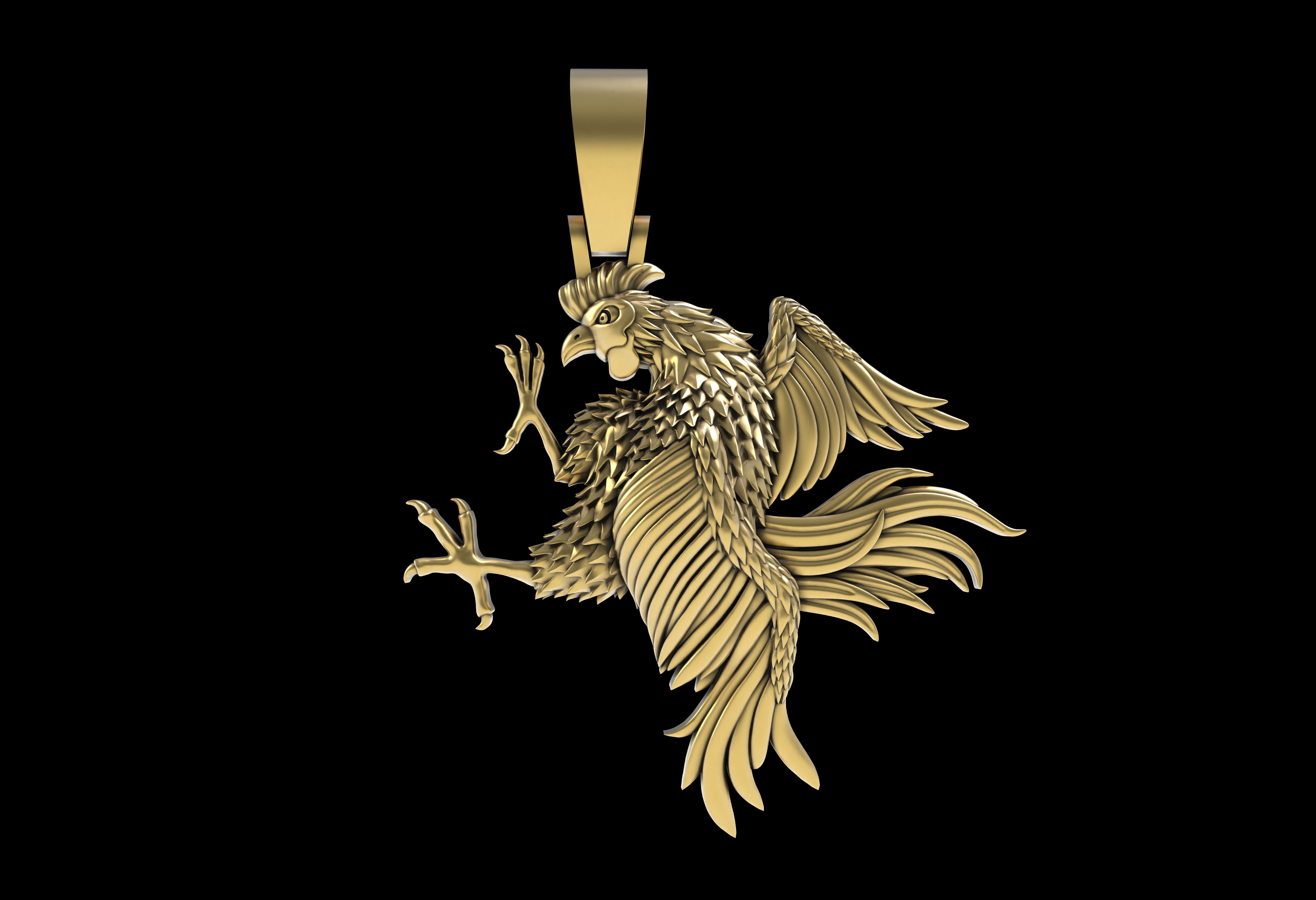 Rooster Pendant 3D print model_15