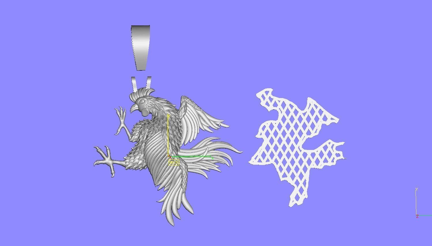 Rooster Pendant 3D print model_24