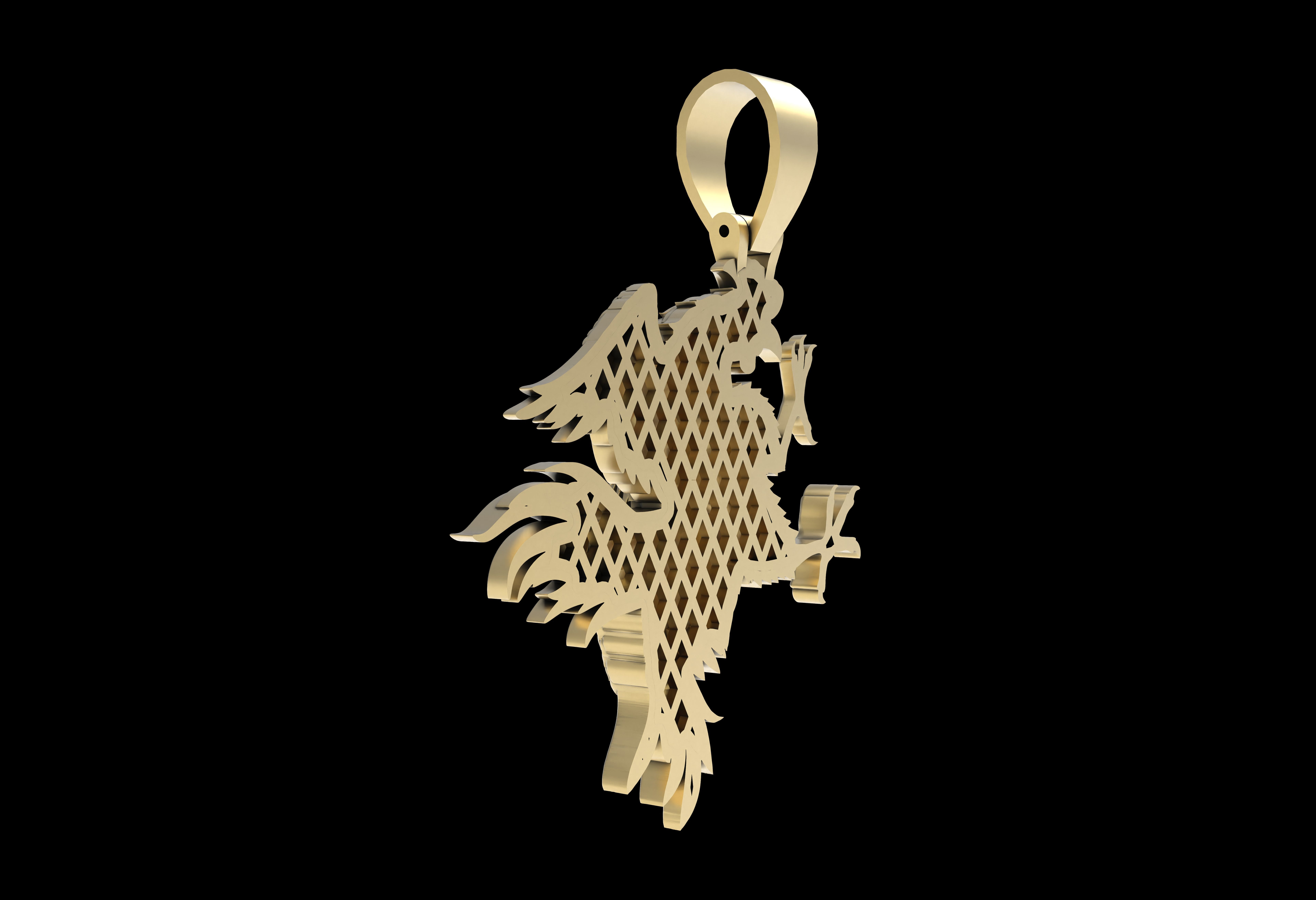 Rooster Pendant 3D print model_19