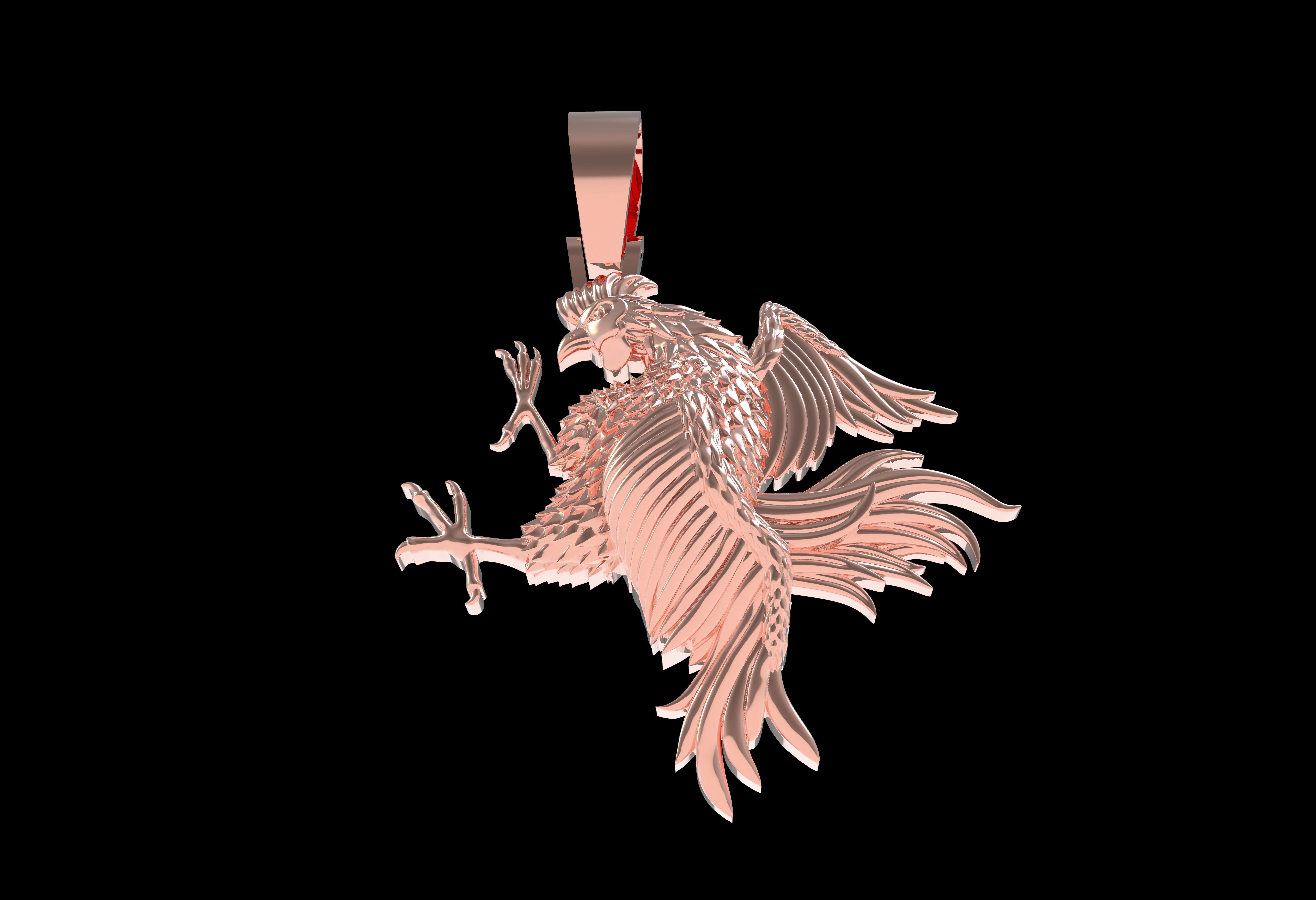 Rooster Pendant 3D print model_21
