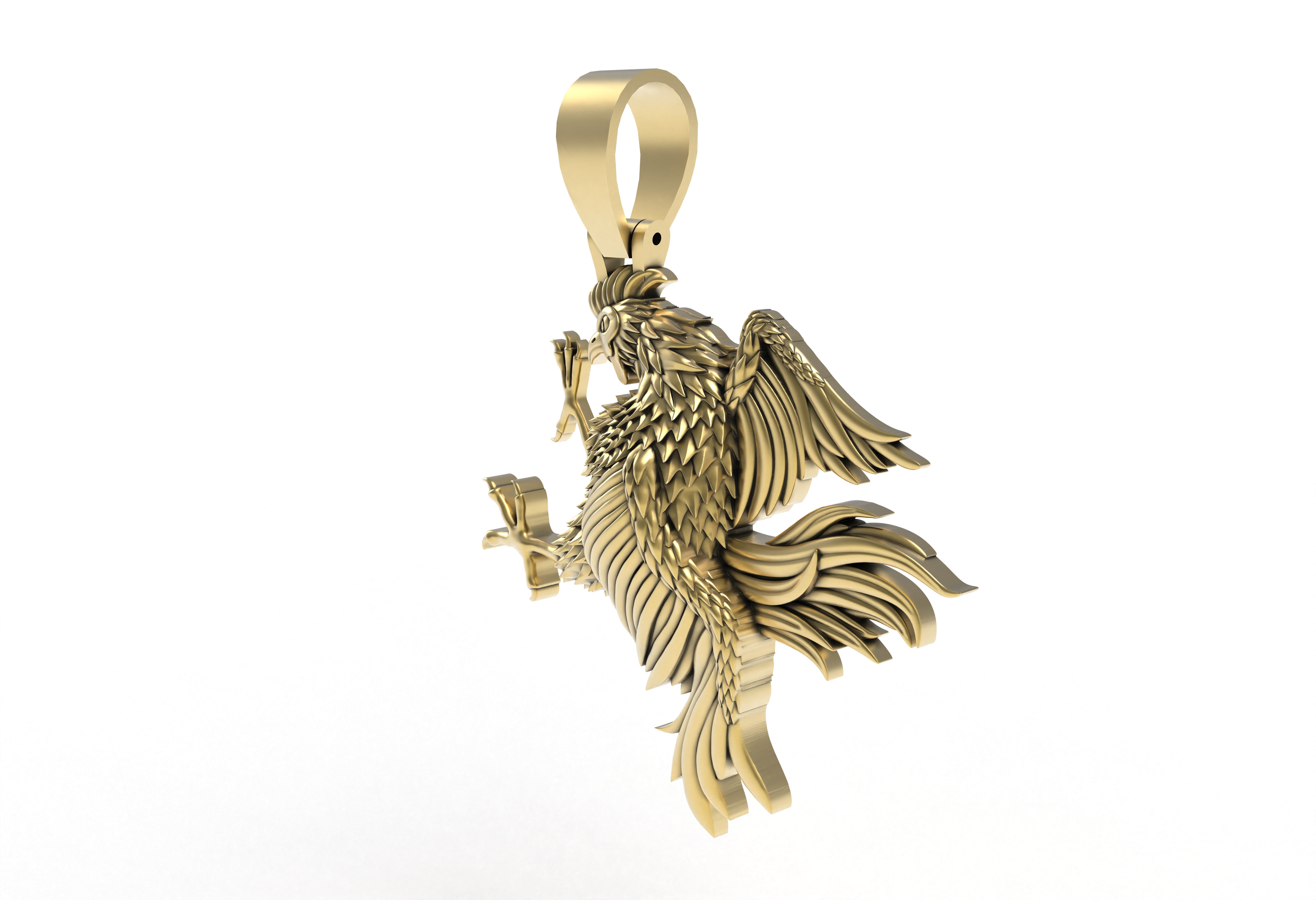Rooster Pendant 3D print model_1