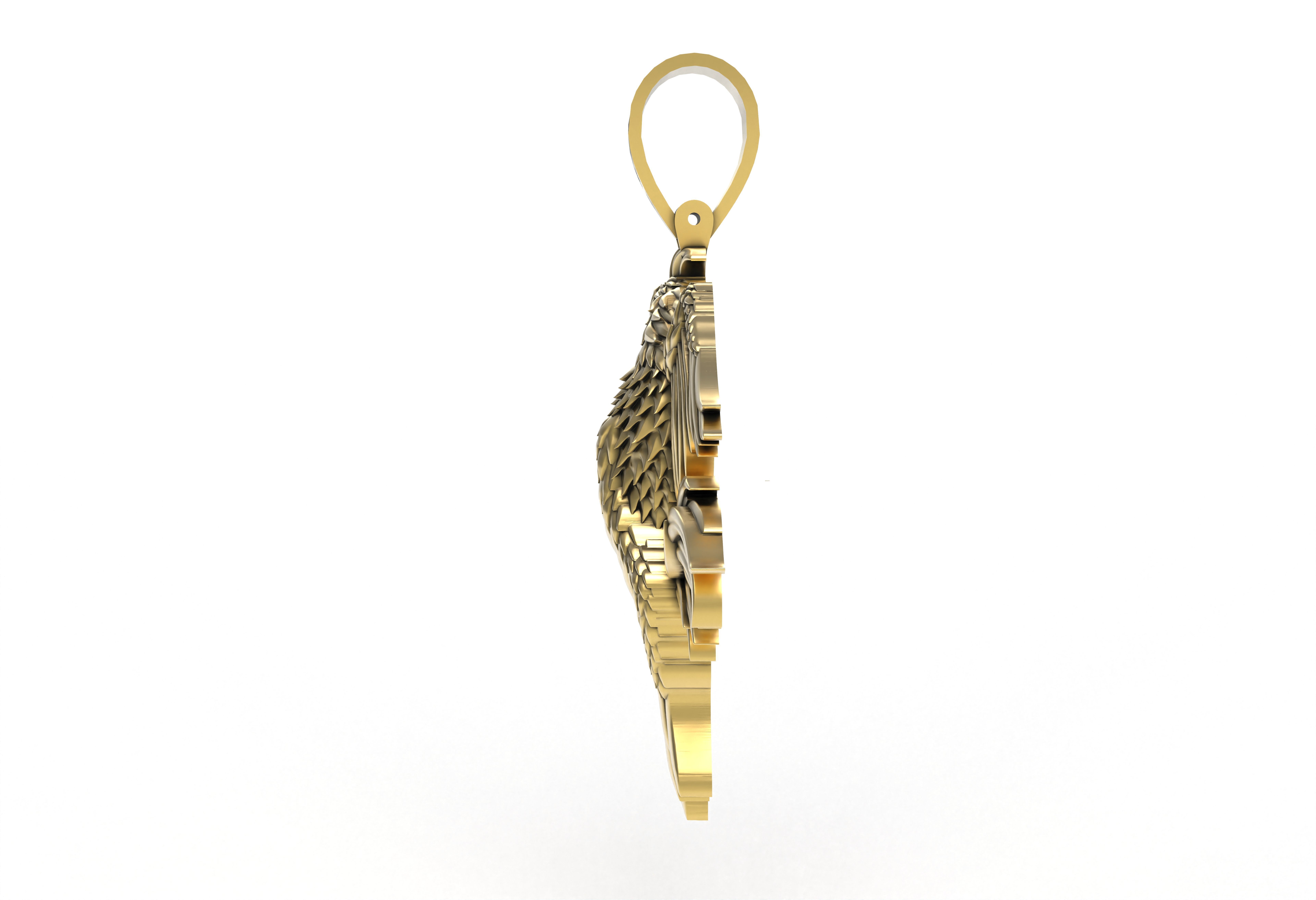Rooster Pendant 3D print model_6