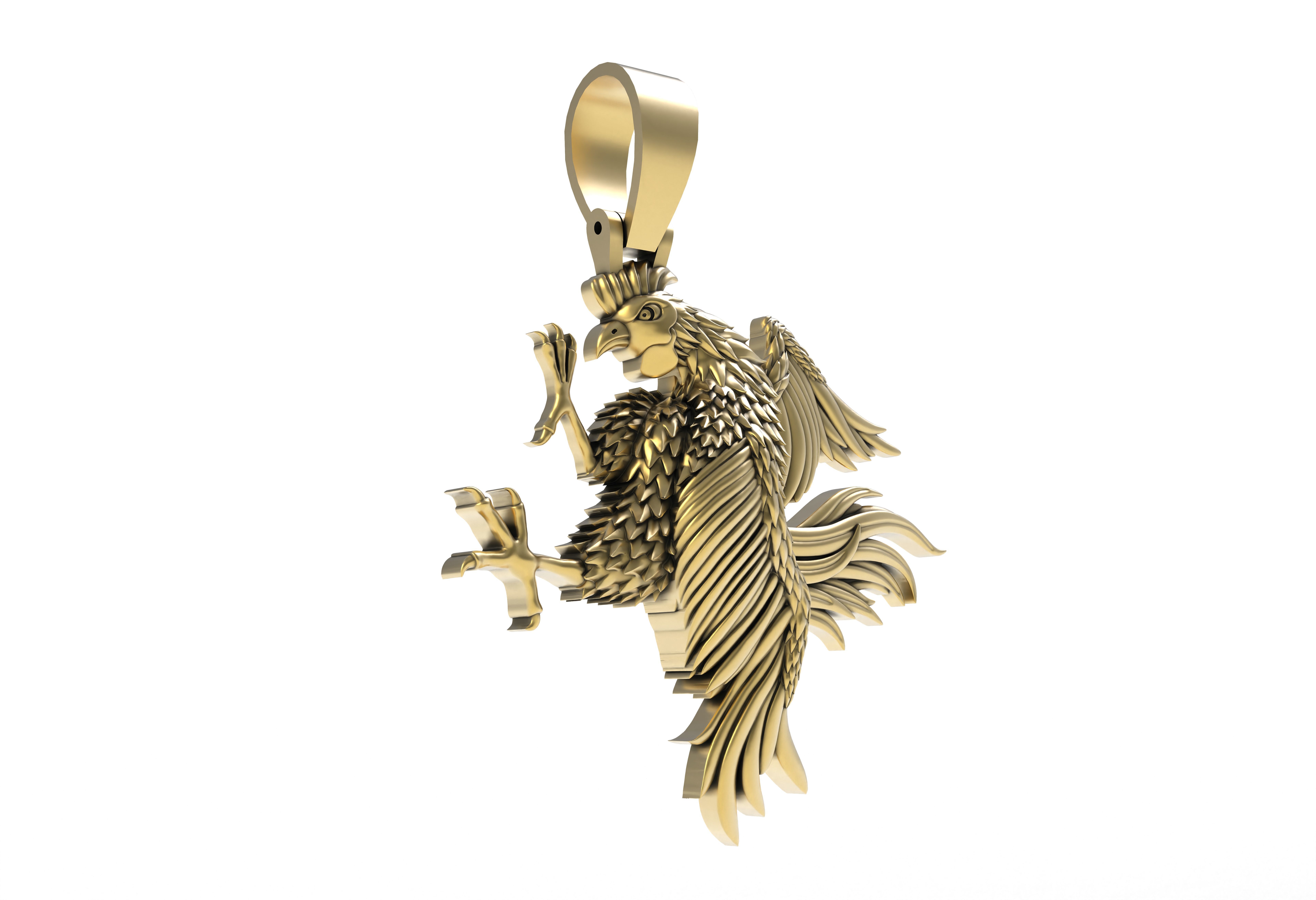 Rooster Pendant 3D print model_2