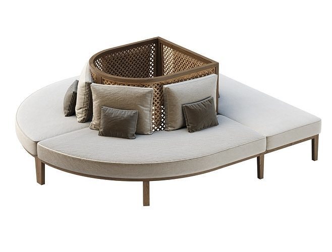 Karen round restaurant sofa LR  3D model