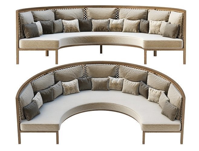 Karen round restaurant sofa RD 3D model