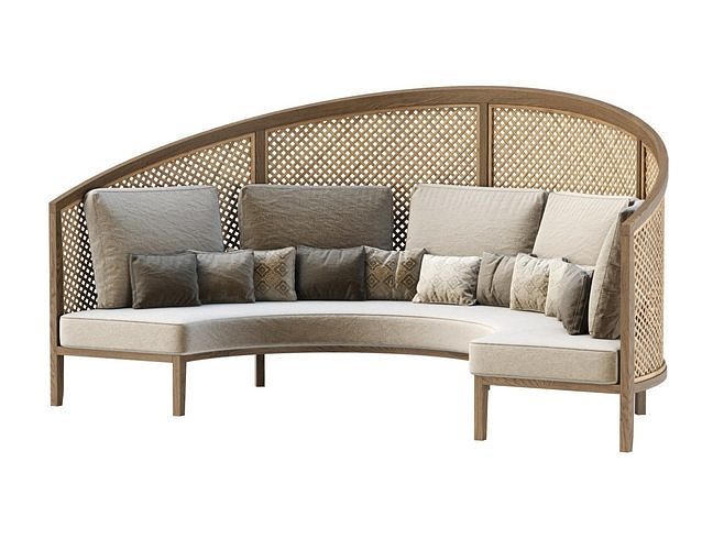 Karen round restaurant sofa RD2H  3D model