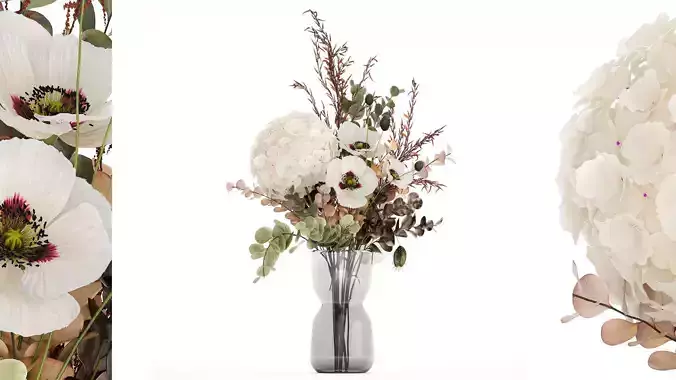 Bouquet Of Dried Flowers Poppy Hydrangea Barberry 460