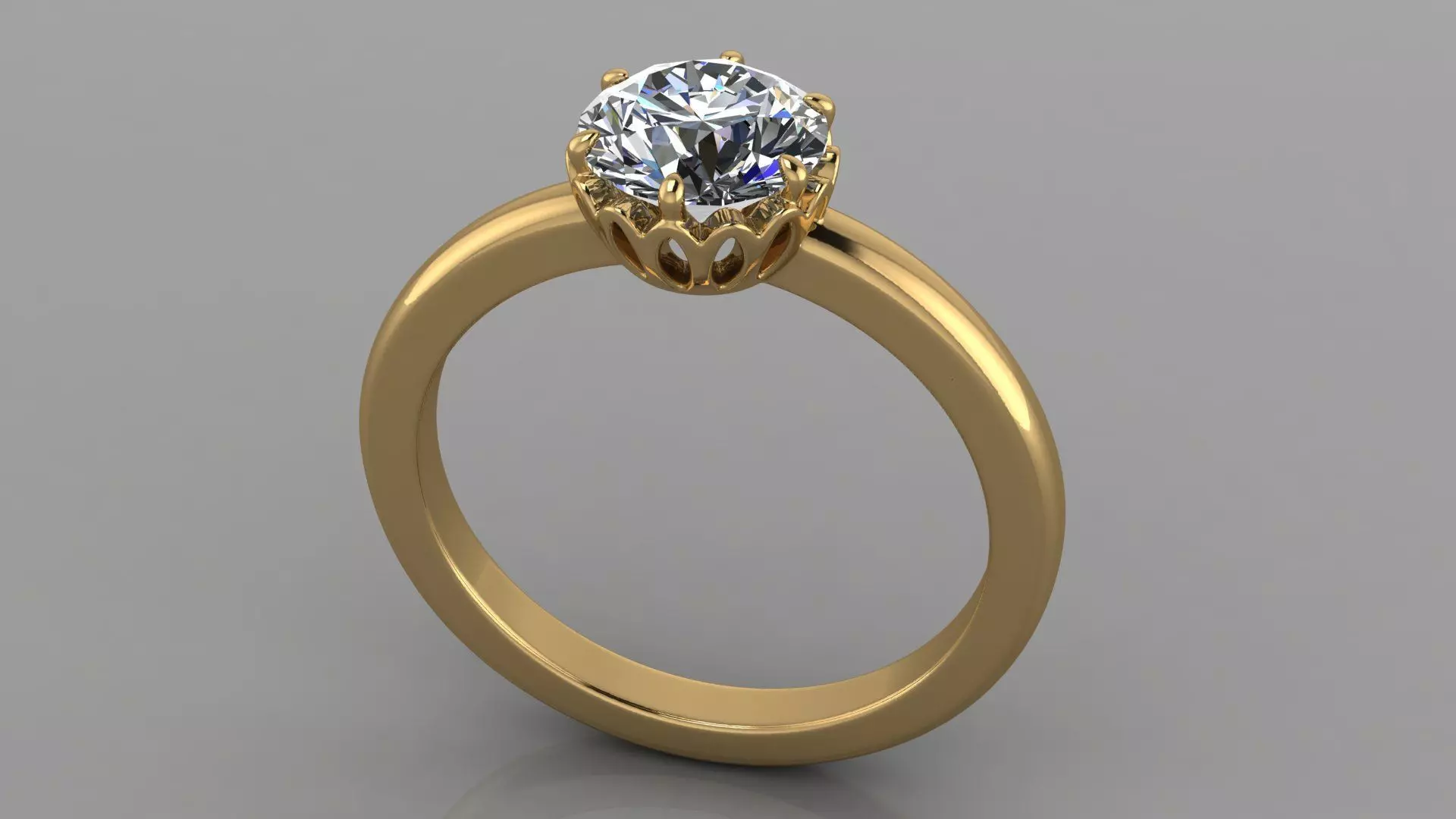 AG 500 SINGLE SOLITAIRE RING 3D print model