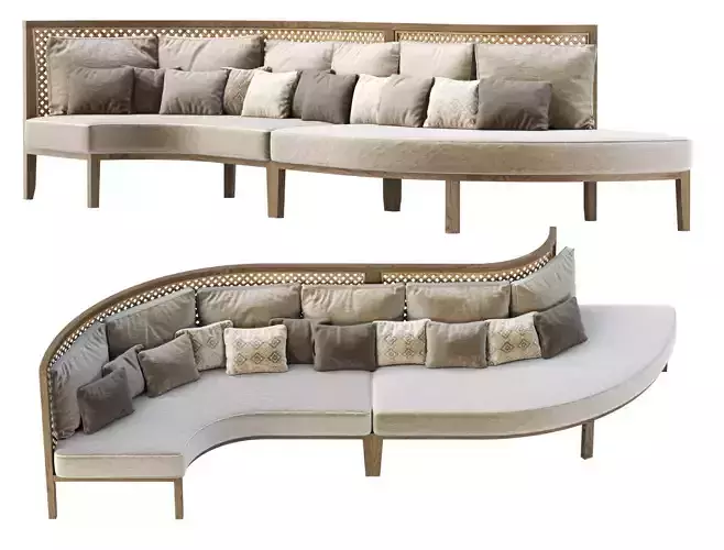 Karen wooden corner restaurant loveseat BD3