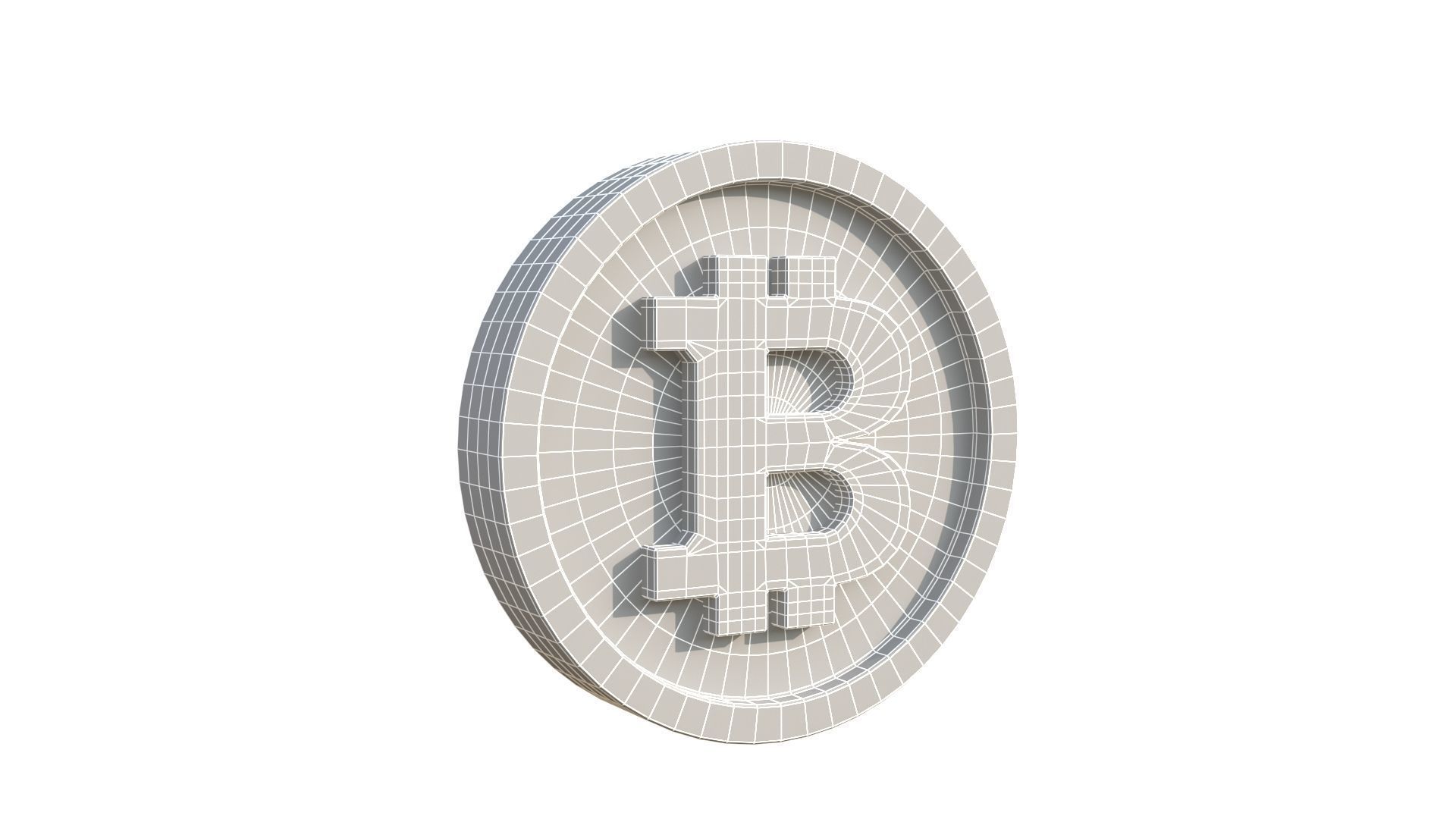  Bitcoin coin 3D model_8