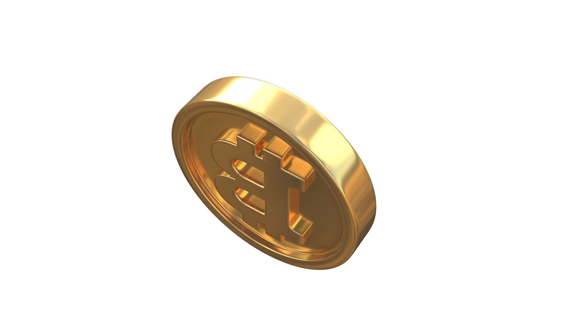  Bitcoin coin 3D model_5