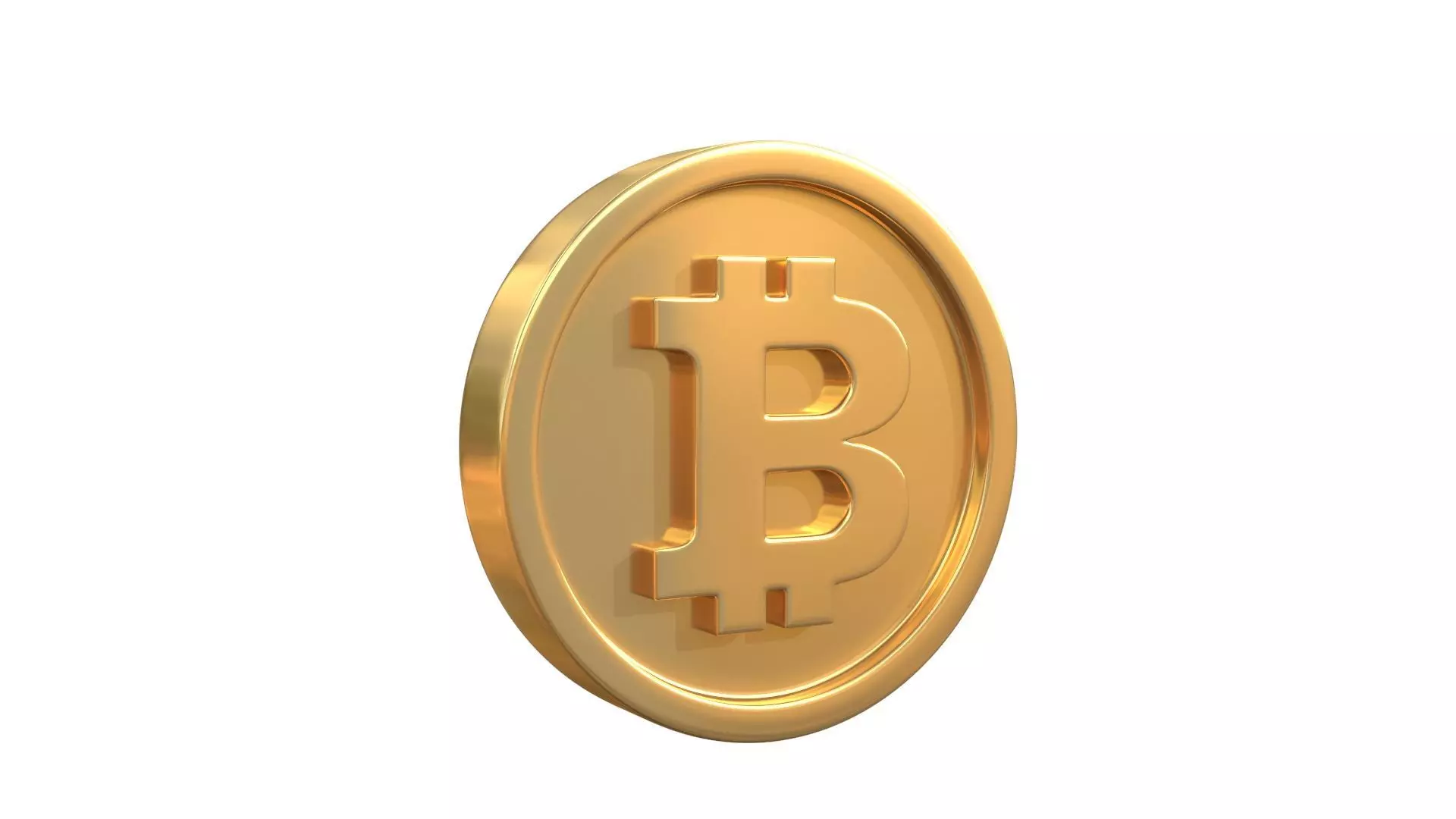  Bitcoin coin 3D model_0