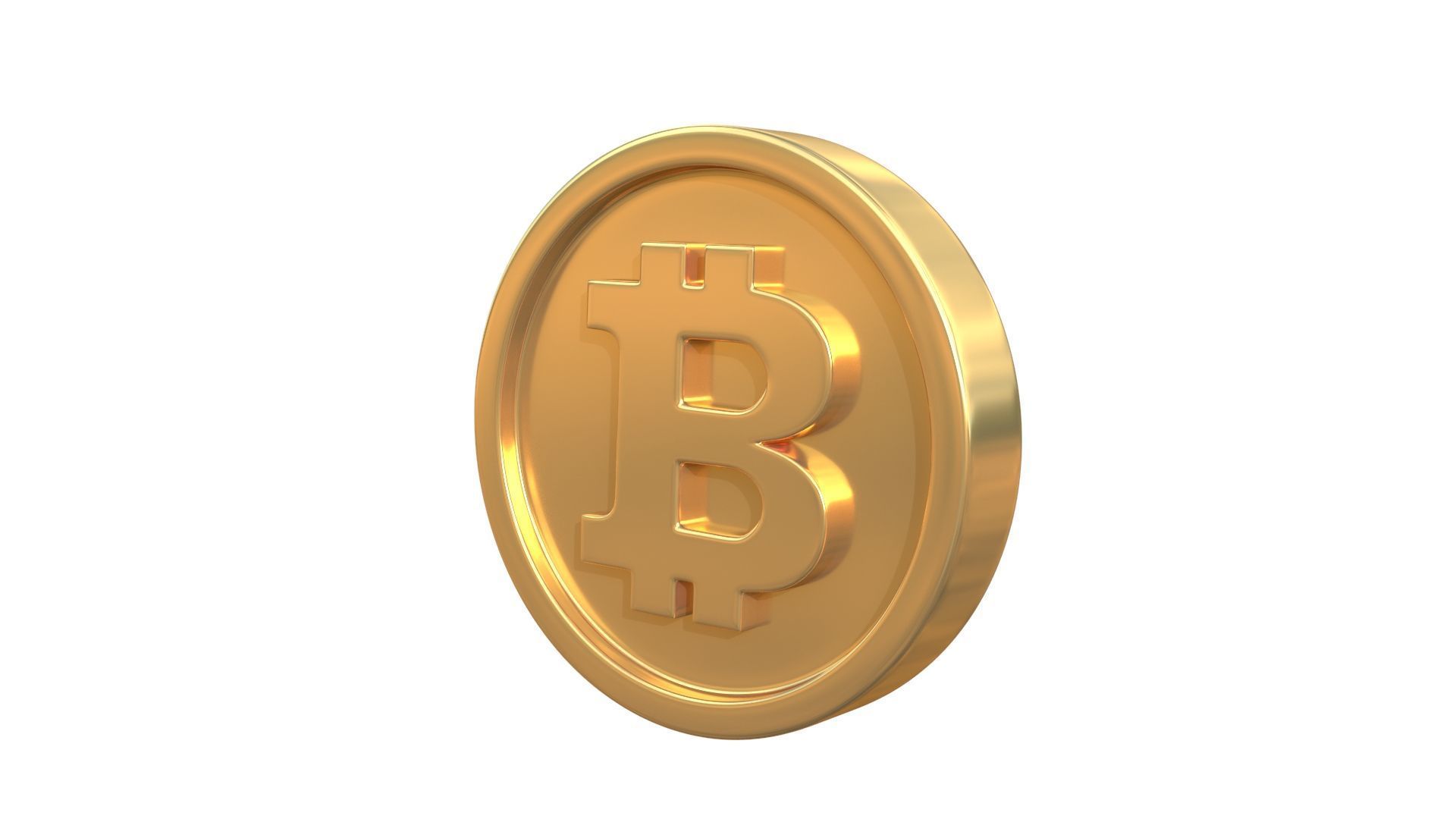  Bitcoin coin 3D model_1