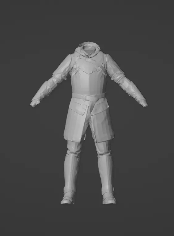 Leather Armor Low-poly 3D model_0