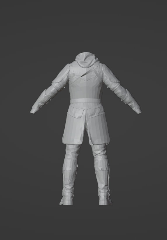 Leather Armor Low-poly 3D model_1
