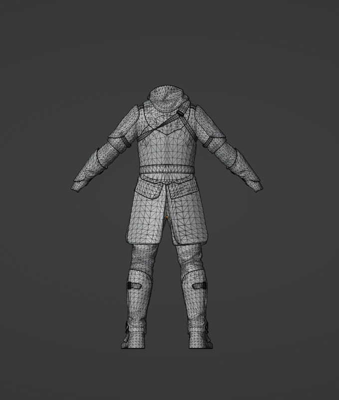 Leather Armor Low-poly 3D model_3