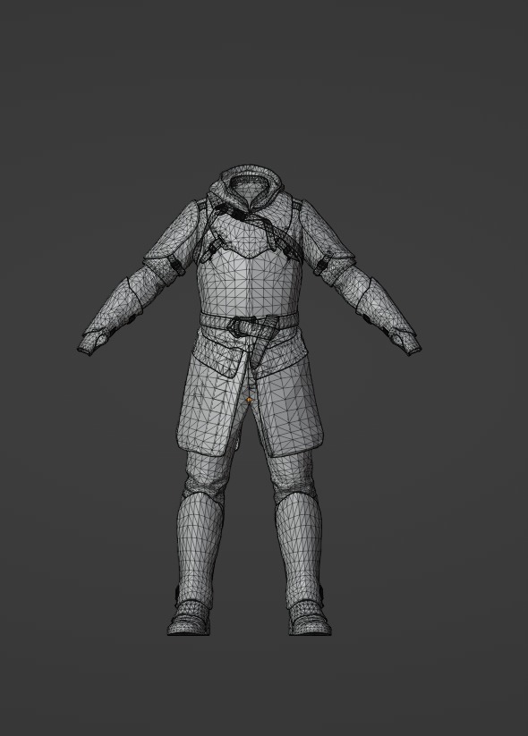 Leather Armor Low-poly 3D model_2