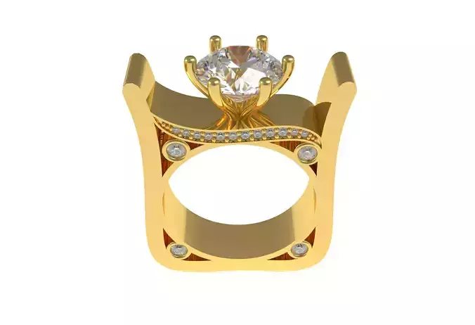 Unique Square Shank Ring for Women