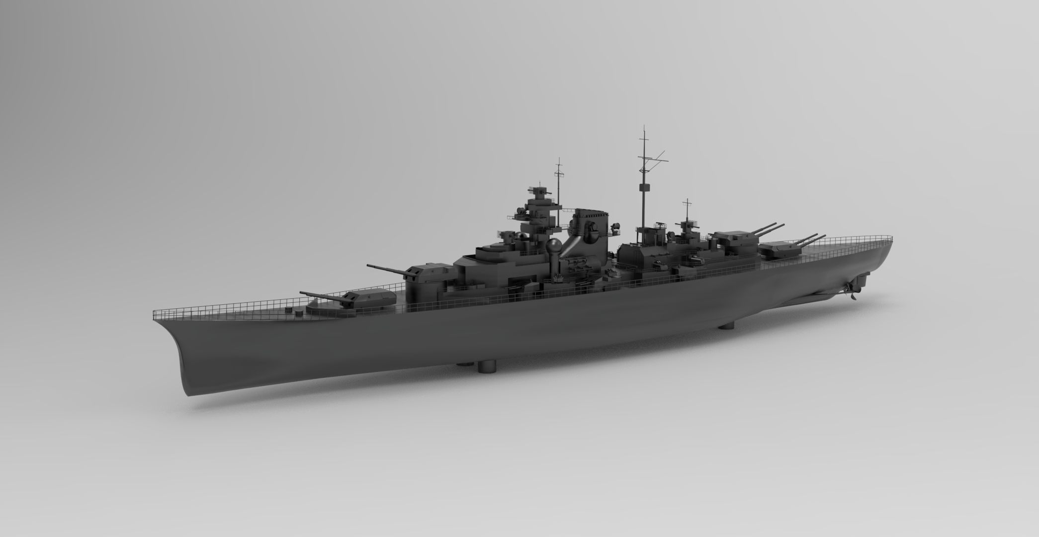 bismarck Battleship 3D model_2