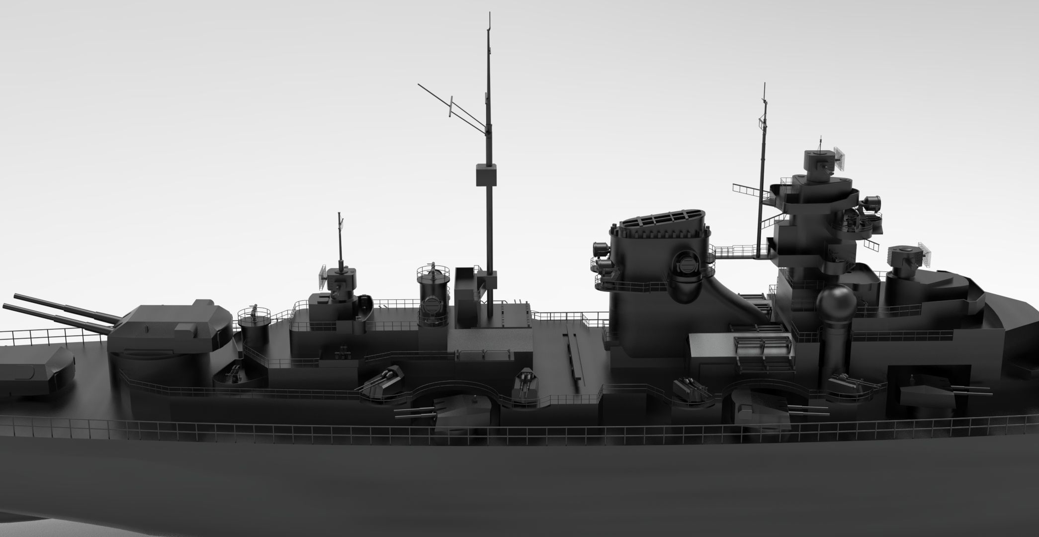 bismarck Battleship 3D model_1