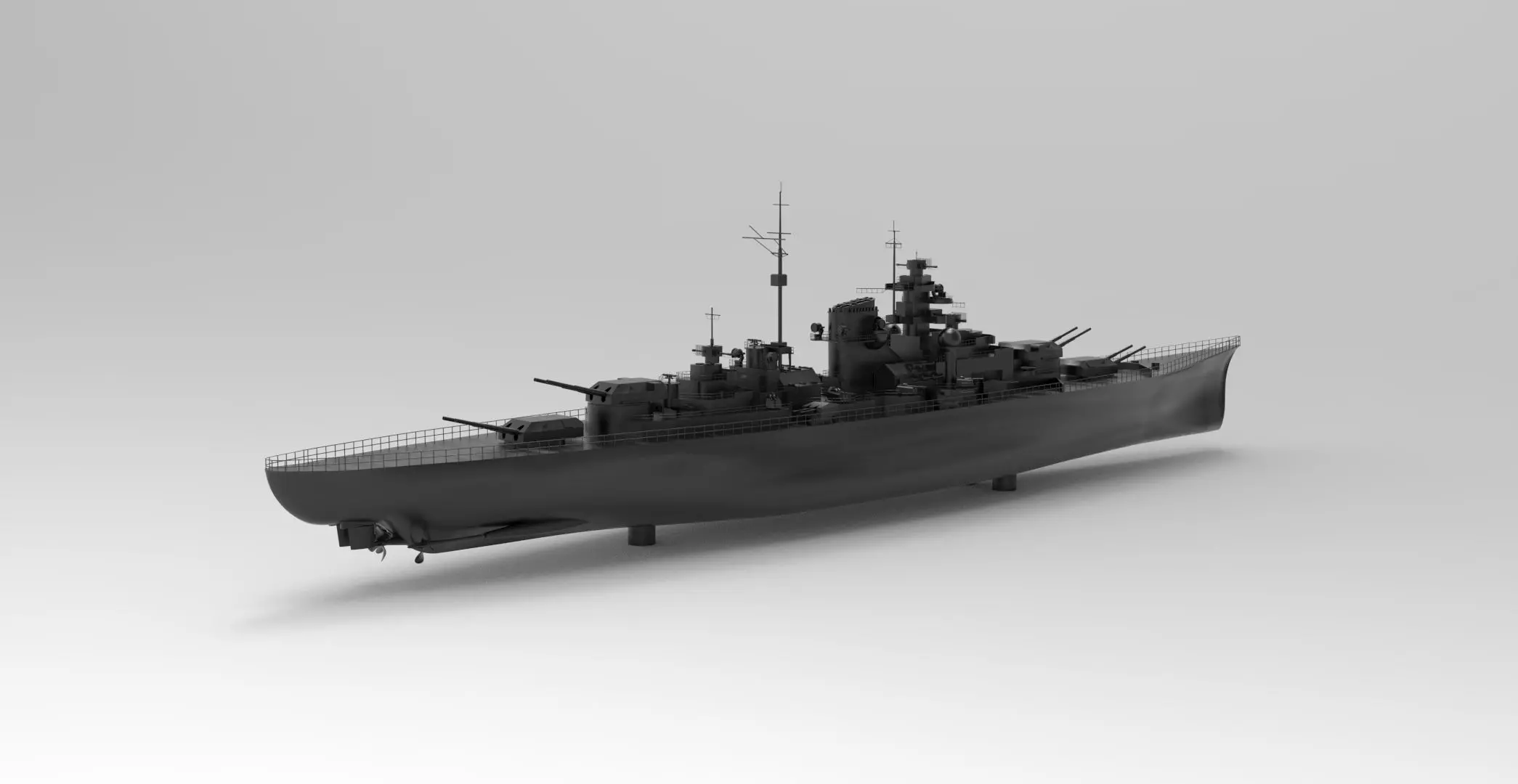 bismarck Battleship 3D model_0